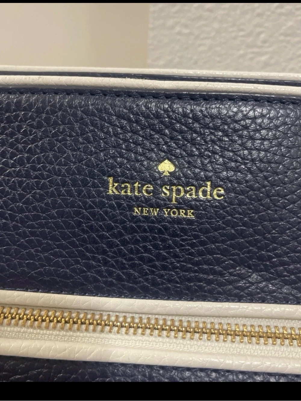 Kate Spade NY Pebbled Leather Chester Street Allyn Navy Satchel handbag tote